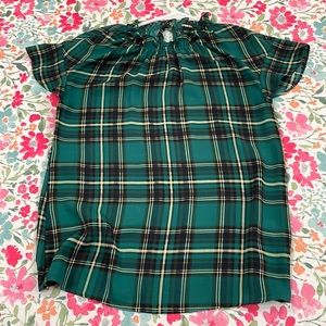 Express XS small blouse with flutter sleeve and a ruffle neck line